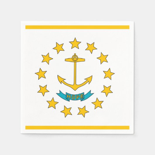 Patriottische papieren servetten met Rhode Island (Voorkant)