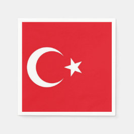 Patriottische papieren servetten met Turkse vlag