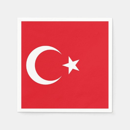 Patriottische papieren servetten met Turkse vlag (Voorkant)