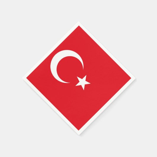 Patriottische papieren servetten met Turkse vlag (Hoek)
