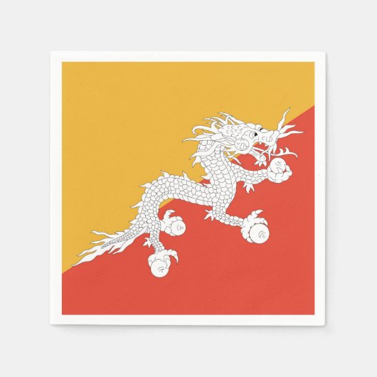 Patriottische papieren servetten met vlag van Bhut (Voorkant)