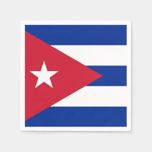 Patriottische papieren servetten met vlag van Cuba