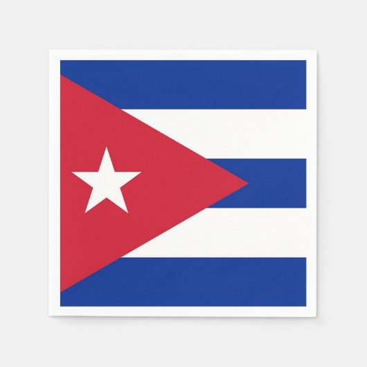 Patriottische papieren servetten met vlag van Cuba (Voorkant)