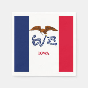 Patriottische papieren servetten met vlag van Iowa