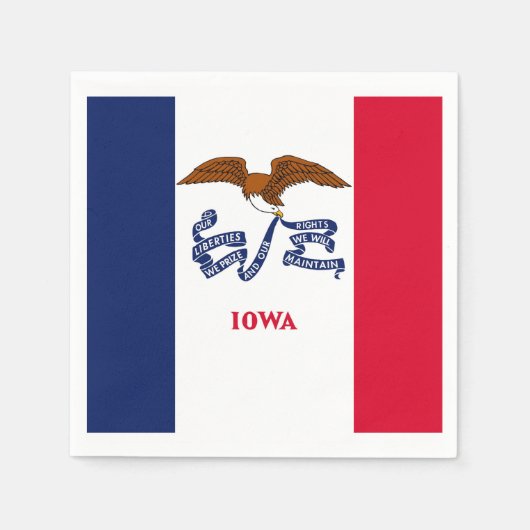 Patriottische papieren servetten met vlag van Iowa (Voorkant)