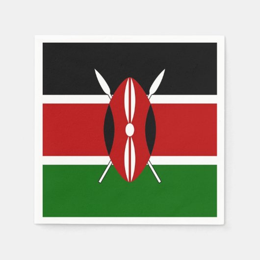 Patriottische papieren servetten met vlag van Keni (Voorkant)