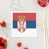 Patriottische papieren servetten met vlag van Serv (Insitu)