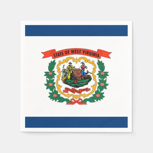 Patriottische papieren servetten met West Virginia (Voorkant)