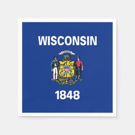 Patriottische papieren servetten met Wisconsin vla (Voorkant)