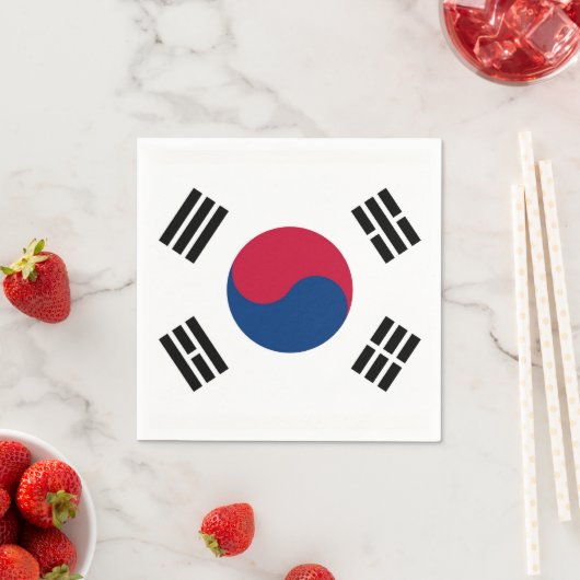 Patriottische papieren servetten met Zuid-Koreaans (Insitu)