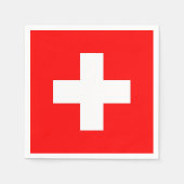 Patriottische papieren servetten met Zwitserse vla (Voorkant)