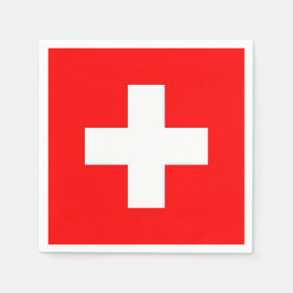 Patriottische papieren servetten met Zwitserse vla