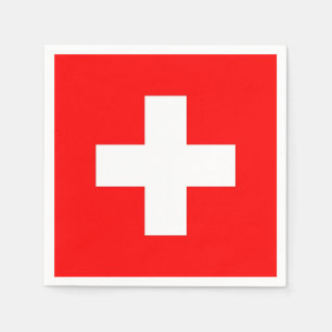 Patriottische papieren servetten met Zwitserse vla