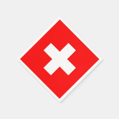 Patriottische papieren servetten met Zwitserse vla (Hoek)