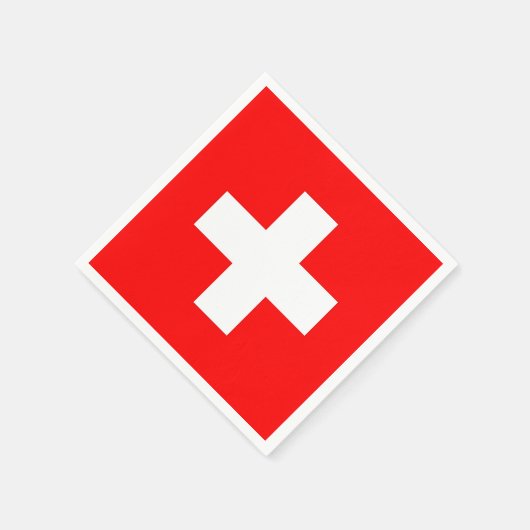 Patriottische papieren servetten met Zwitserse vla (Hoek)