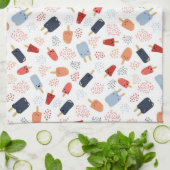 Patriottische papillen in rood, wit en blauw Schor Theedoek (Gevouwen)