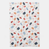 Patriottische papillen in rood, wit en blauw Schor Theedoek (Verticaal)