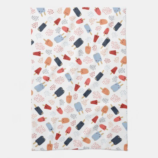 Patriottische papillen in rood, wit en blauw Schor Theedoek (Verticaal)