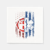 Patriottische paramedische brandweerman EMT USA Vl Servet (Voorkant)