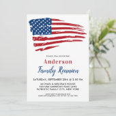 Patriottische Partij Amerikaanse Vlag Familiereüni Kaart (Staand voorkant)