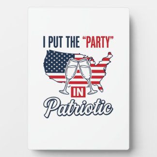 Patriottische Partij Citaat USA Vlag Champagne Vec Fotoplaat