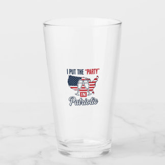 Patriottische Partij Citaat USA Vlag Champagne Vec Glas