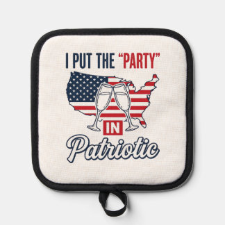 Patriottische Partij Citaat USA Vlag Champagne Vec Pannenlap