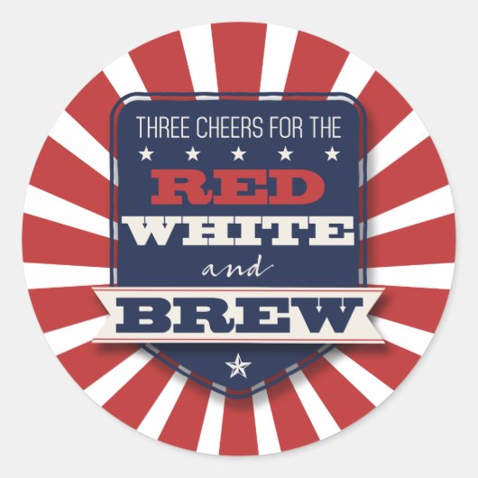 Patriottische Partij Rood Wit & Brew Ronde Sticker (Voorkant)