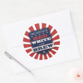 Patriottische Partij Rood Wit & Brew Ronde Sticker (Envelop)
