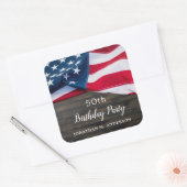 Patriottische partij van de Amerikaanse vlag Vierkante Sticker (Envelop)