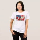 Patriottische patchwork Amerikaanse vlag met wilde Tri-Blend Shirt (Voorkant volledig)
