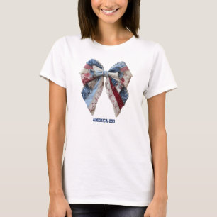 Patriottische Patchwork Boog Grandmillennial 4 jul T-shirt