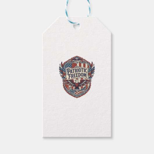 Patriottische Patchwork Kunstenaar Cadeaulabel (Voorkant)