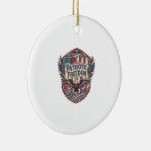 Patriottische Patchwork Kunstenaar Keramisch Ornament (Rechts)