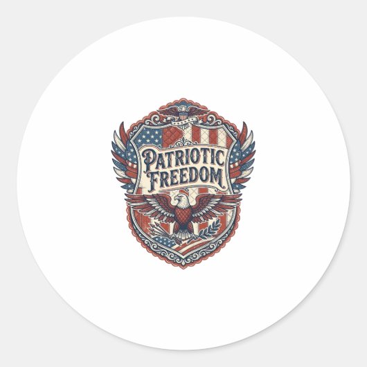 Patriottische Patchwork Kunstenaar Ronde Sticker (Voorkant)