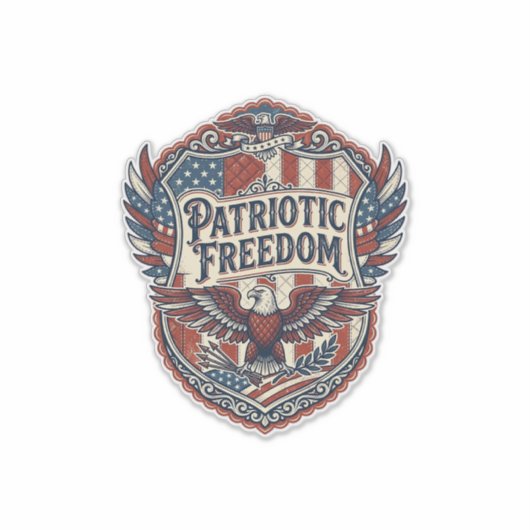 Patriottische Patchwork Kunstenaar Sticker (Voorkant)
