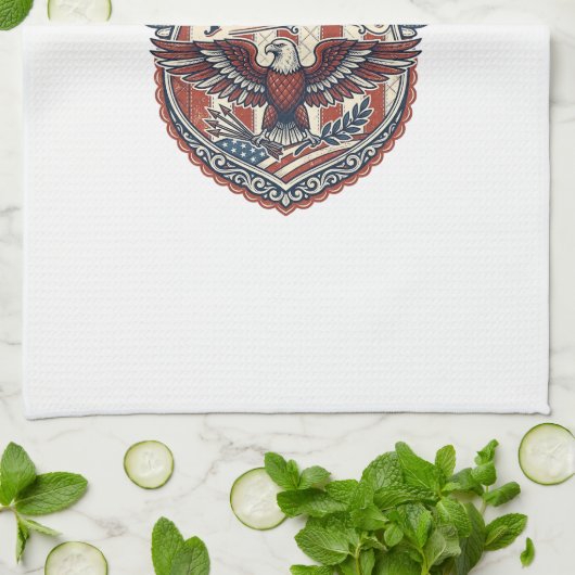 Patriottische Patchwork Kunstenaar Theedoek (Gevouwen)