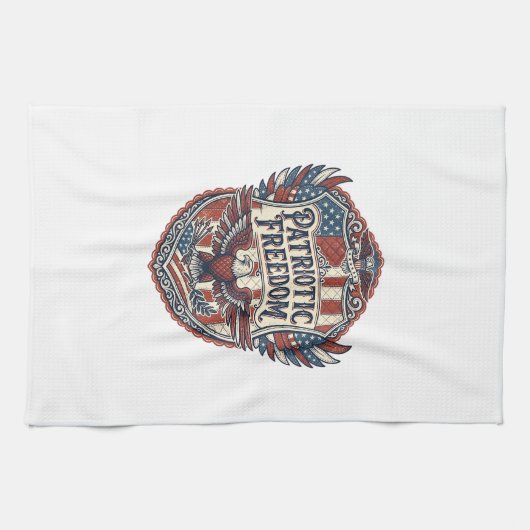 Patriottische Patchwork Kunstenaar Theedoek (Horizontaal)
