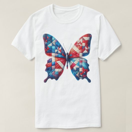 Patriottische patchworkkunst t-shirt (Design voorkant)