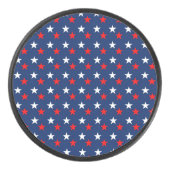 Patriottische patroonsterren op blauw hockey puck (Voorkant)