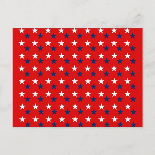 Patriottische patroonsterren op rood briefkaart (Voorkant)