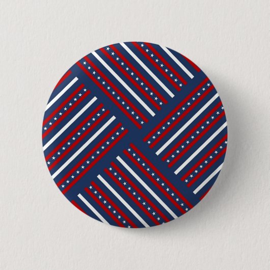 Patriottische patroonstrips ronde button 5,7 cm (Voorkant)