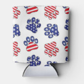 Patriottische Paw Prints Blikjeskoeler (Voorkant)