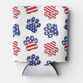 Patriottische Paw Prints Blikjeskoeler