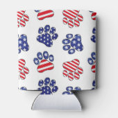 Patriottische Paw Prints Blikjeskoeler (Achterkant)
