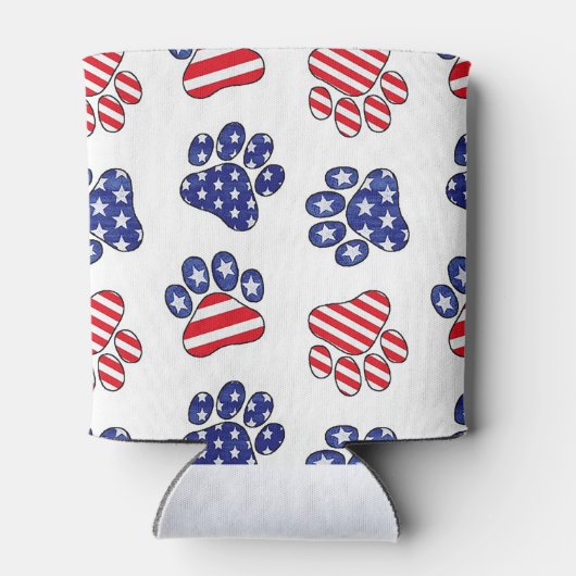 Patriottische Paw Prints Blikjeskoeler (Achterkant)