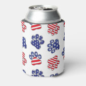 Patriottische Paw Prints Blikjeskoeler (Blikje Achterkant)