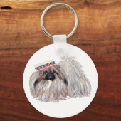 Patriottische Pekingees Sleutelhanger (Voorkant)