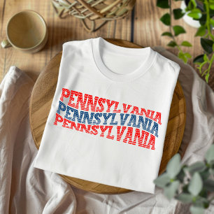 Patriottische Pennsylvania Rood en Blauw Boho T-sh T-shirt