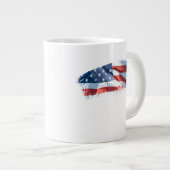 Patriottische penseelstreek Amerikaanse vlag Grote Koffiekop (Voorkant rechts)
